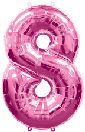 Number Eight Pink Balloon